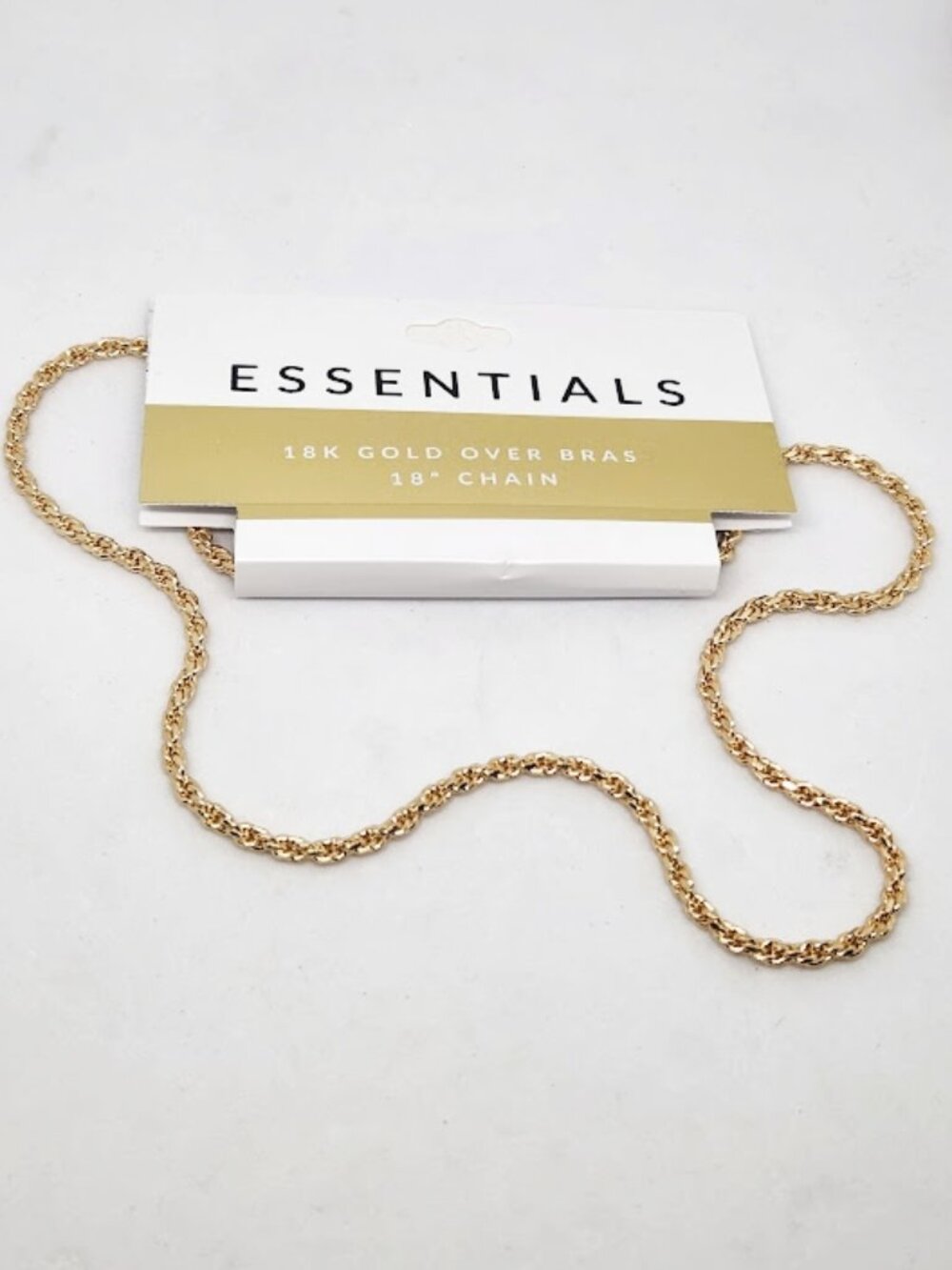 NWT Essentials 18k gold over brass 18" chain